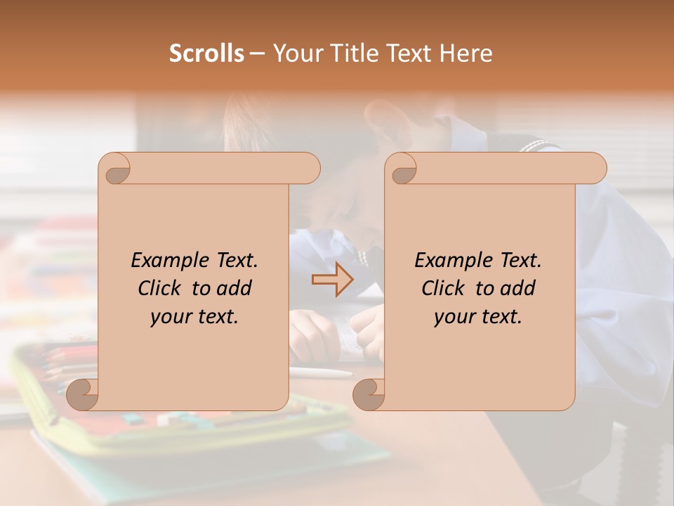 A Young Boy Writing On A Piece Of Paper PowerPoint Template