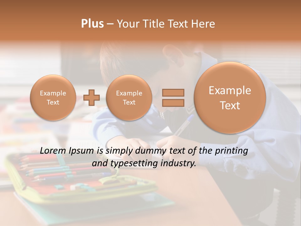 A Young Boy Writing On A Piece Of Paper PowerPoint Template