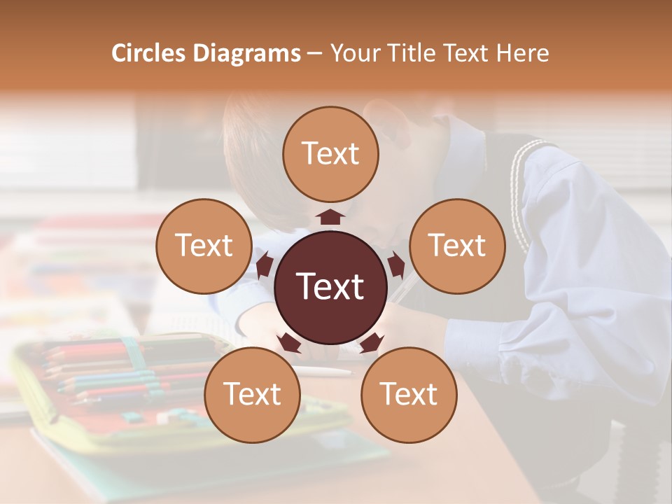 A Young Boy Writing On A Piece Of Paper PowerPoint Template