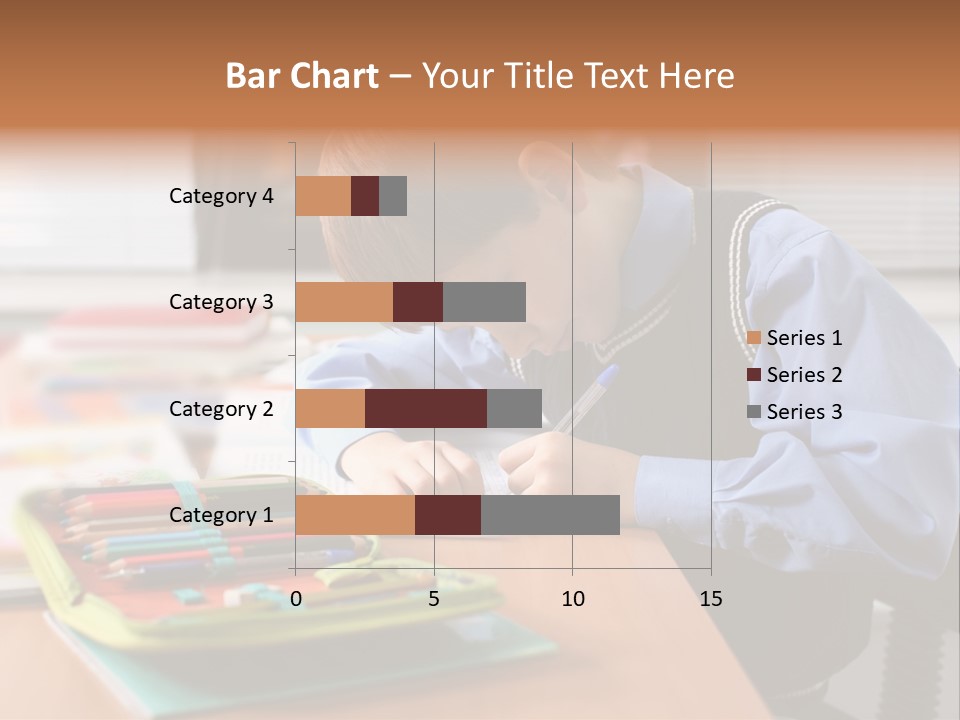 A Young Boy Writing On A Piece Of Paper PowerPoint Template