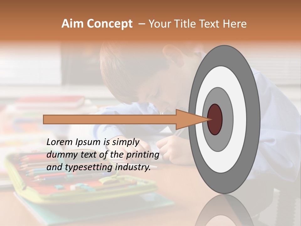 A Young Boy Writing On A Piece Of Paper PowerPoint Template