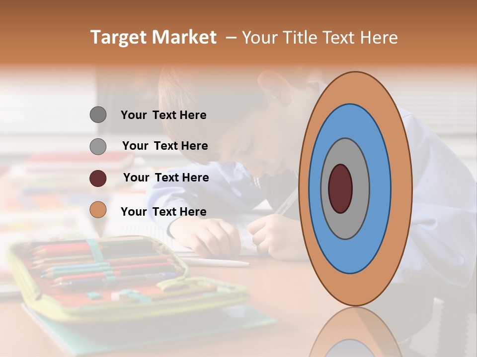 A Young Boy Writing On A Piece Of Paper PowerPoint Template