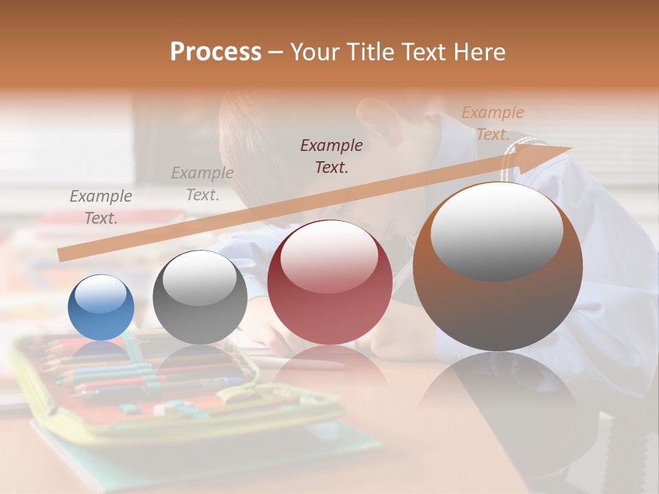 A Young Boy Writing On A Piece Of Paper PowerPoint Template