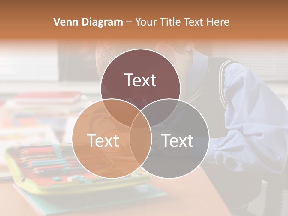 A Young Boy Writing On A Piece Of Paper PowerPoint Template