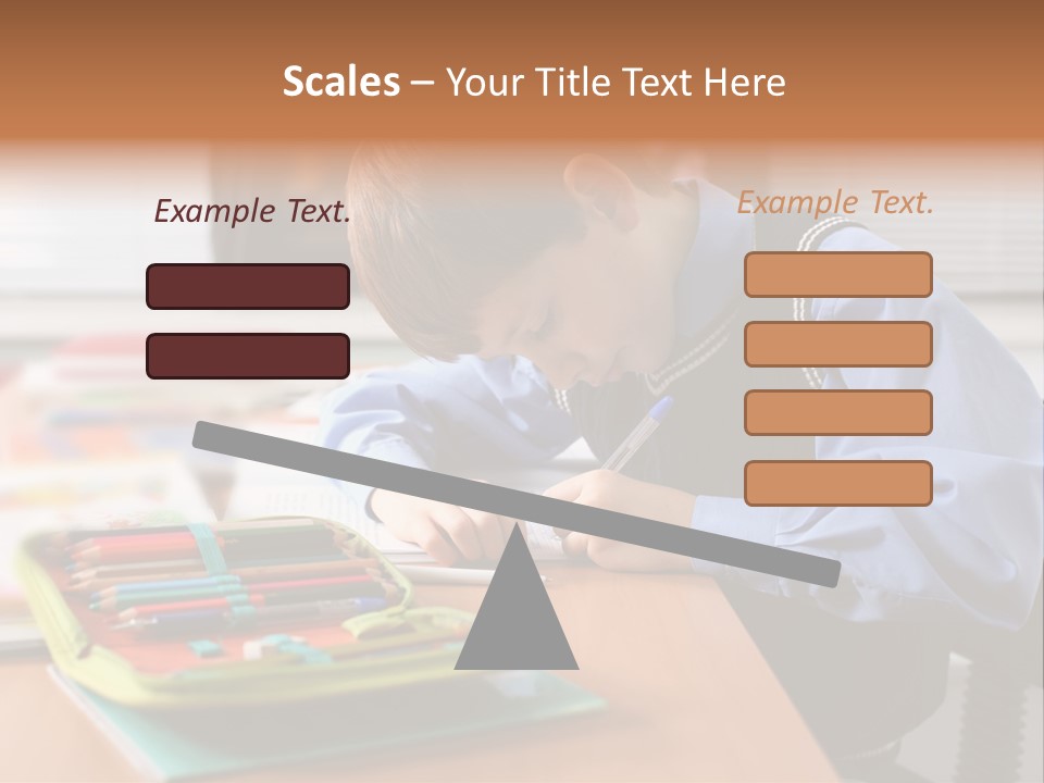 A Young Boy Writing On A Piece Of Paper PowerPoint Template