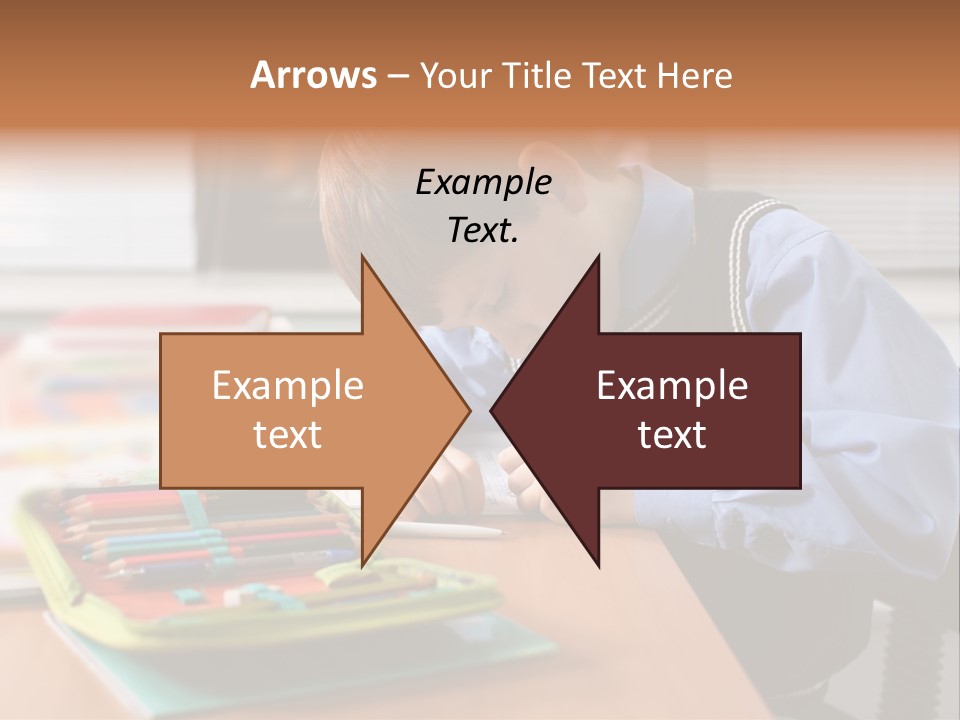 A Young Boy Writing On A Piece Of Paper PowerPoint Template