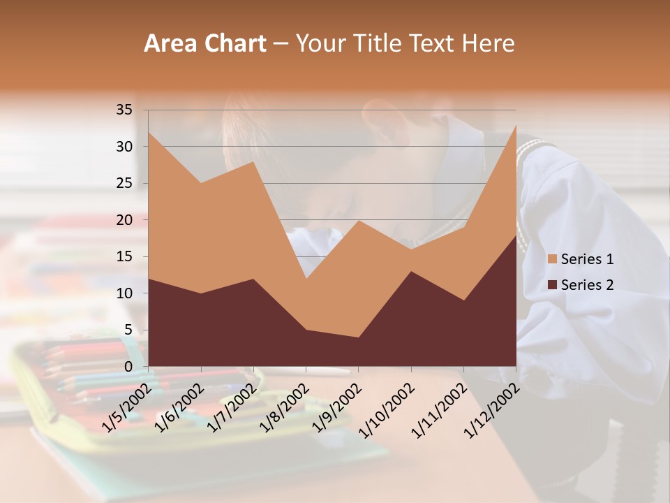 A Young Boy Writing On A Piece Of Paper PowerPoint Template