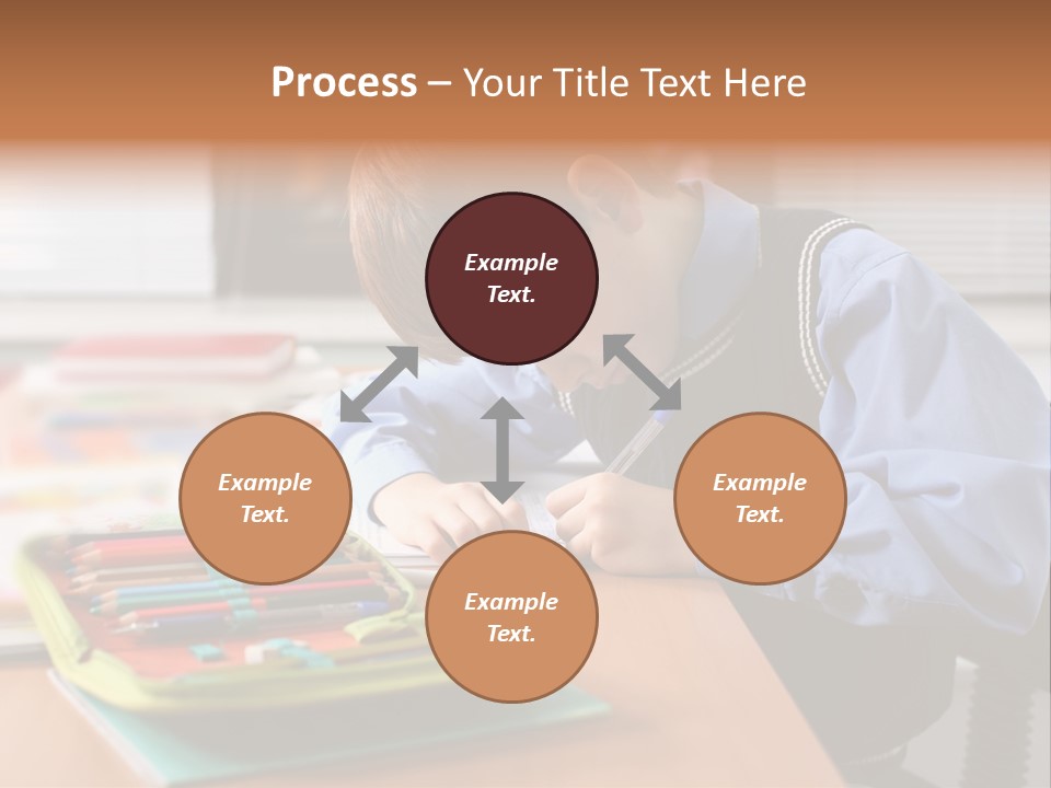 A Young Boy Writing On A Piece Of Paper PowerPoint Template