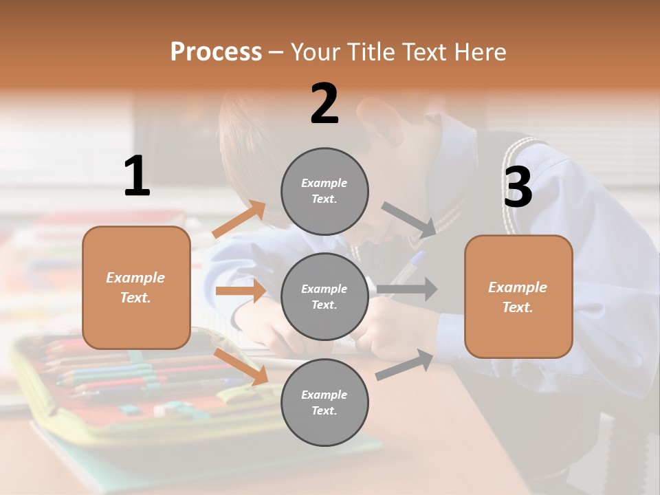 A Young Boy Writing On A Piece Of Paper PowerPoint Template
