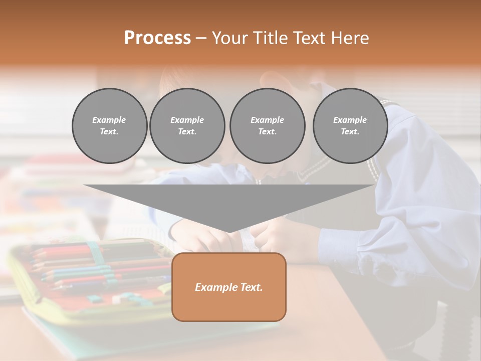 A Young Boy Writing On A Piece Of Paper PowerPoint Template