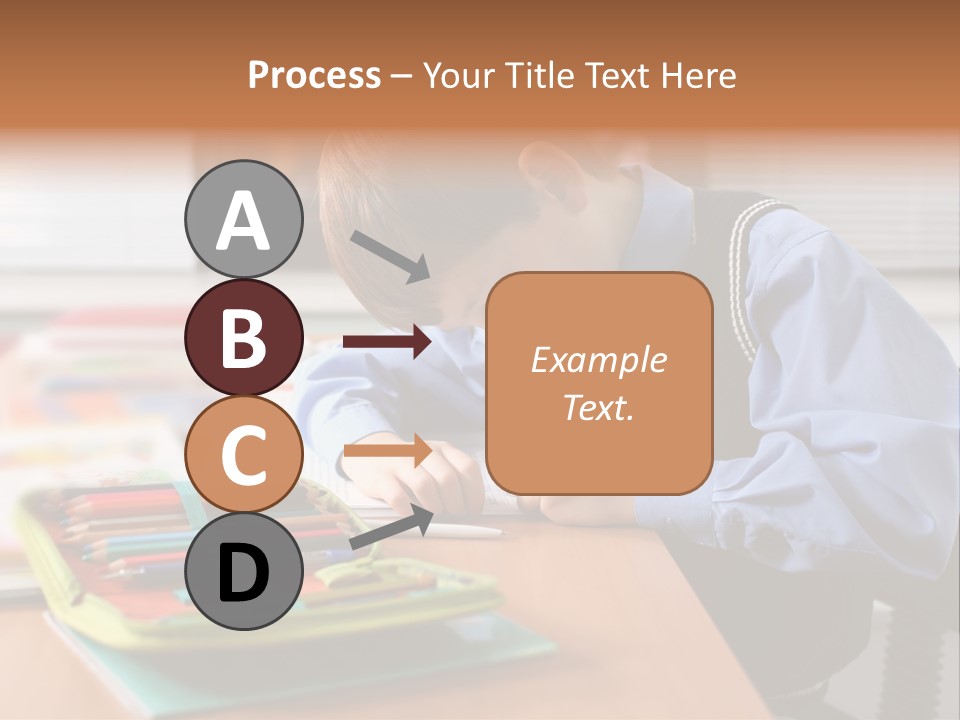 A Young Boy Writing On A Piece Of Paper PowerPoint Template
