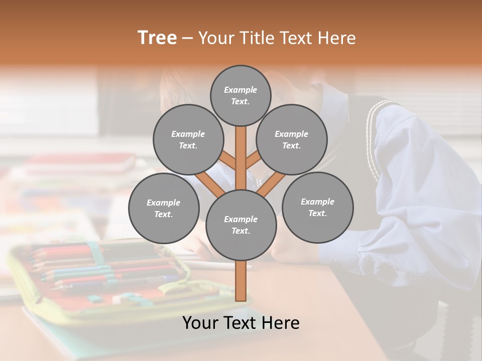 A Young Boy Writing On A Piece Of Paper PowerPoint Template