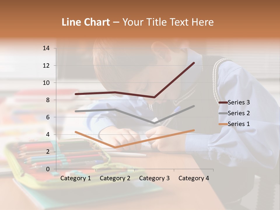 A Young Boy Writing On A Piece Of Paper PowerPoint Template