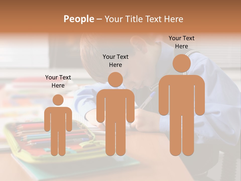 A Young Boy Writing On A Piece Of Paper PowerPoint Template