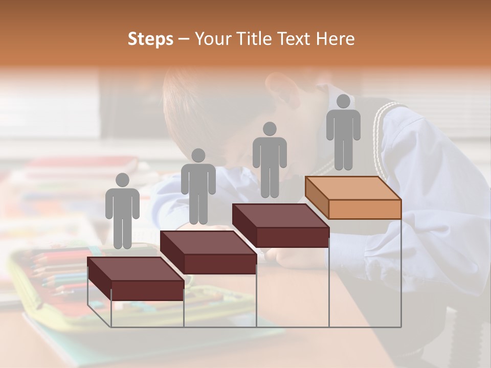 A Young Boy Writing On A Piece Of Paper PowerPoint Template