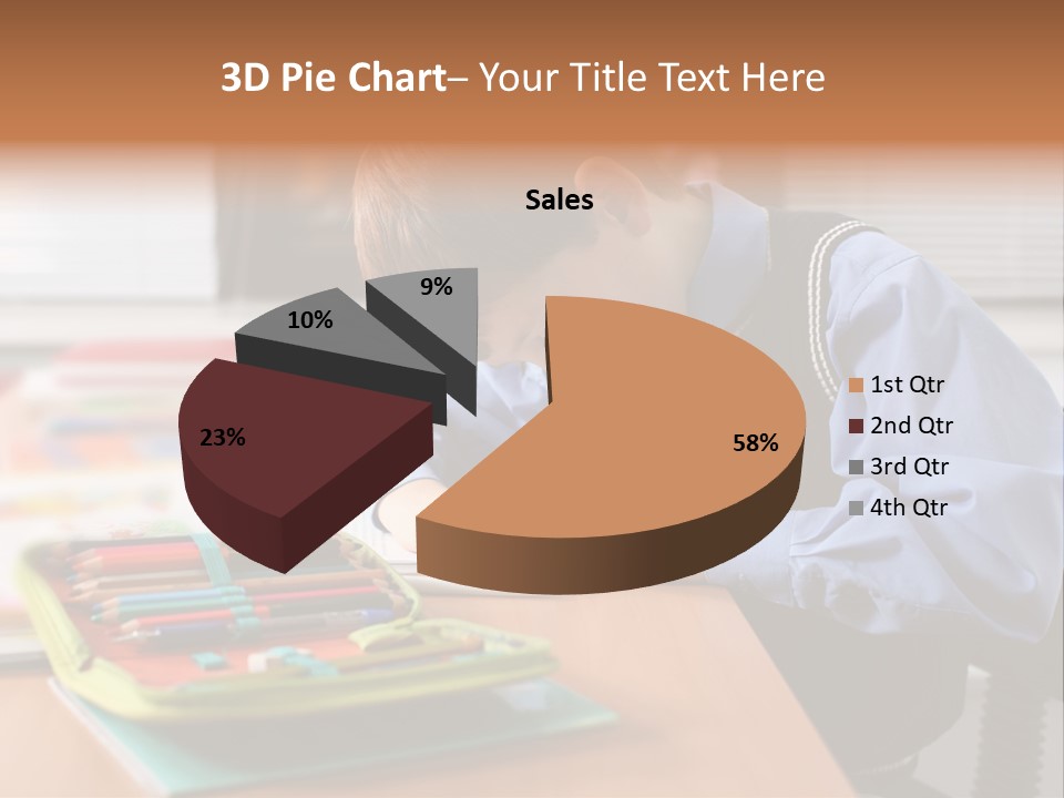A Young Boy Writing On A Piece Of Paper PowerPoint Template