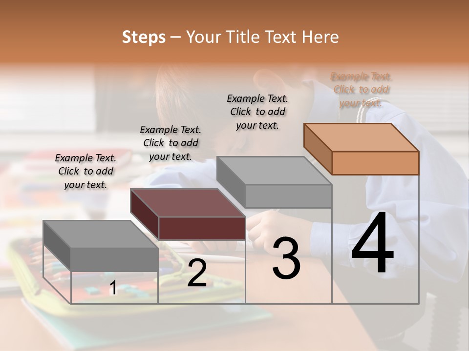 A Young Boy Writing On A Piece Of Paper PowerPoint Template
