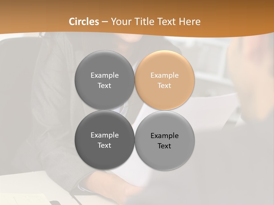 A Woman Sitting At A Desk In Front Of A Man PowerPoint Template