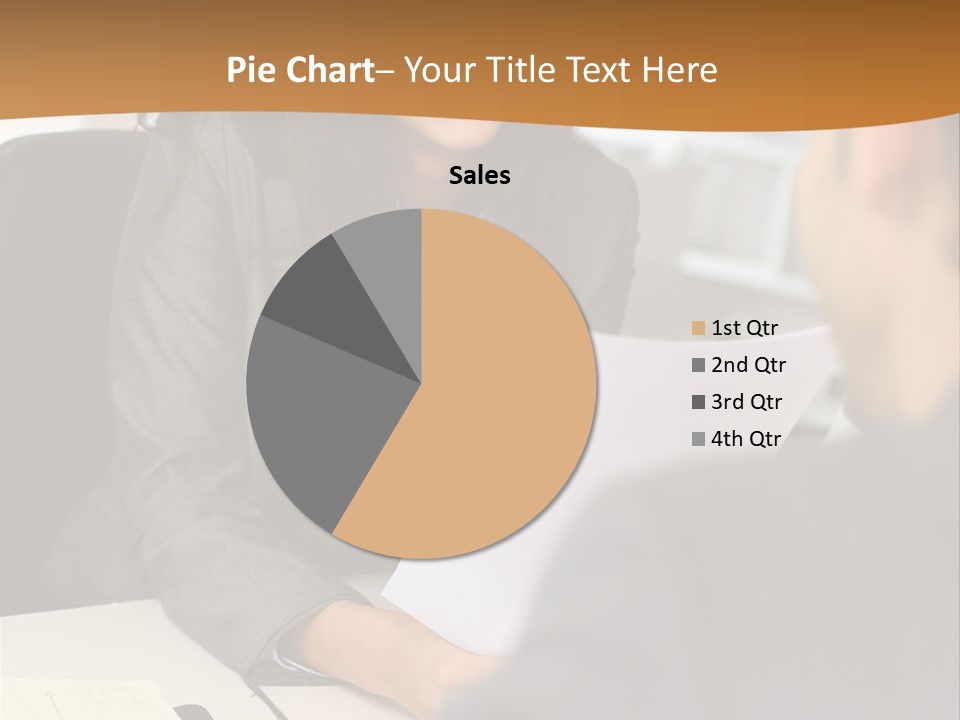 A Woman Sitting At A Desk In Front Of A Man PowerPoint Template