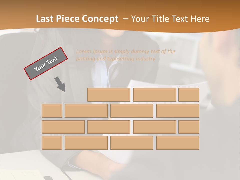 A Woman Sitting At A Desk In Front Of A Man PowerPoint Template