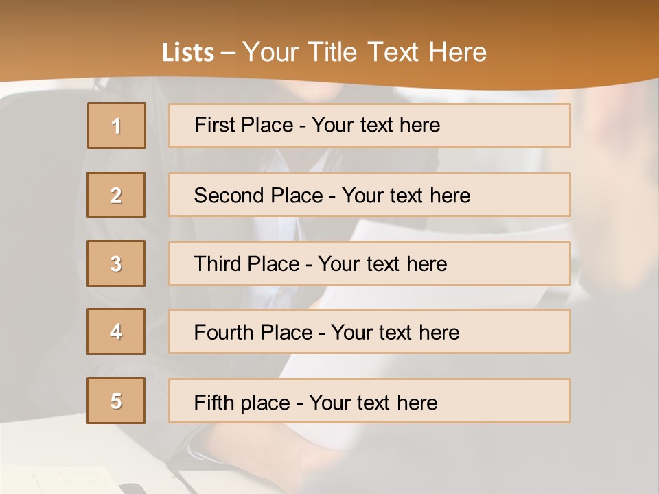A Woman Sitting At A Desk In Front Of A Man PowerPoint Template