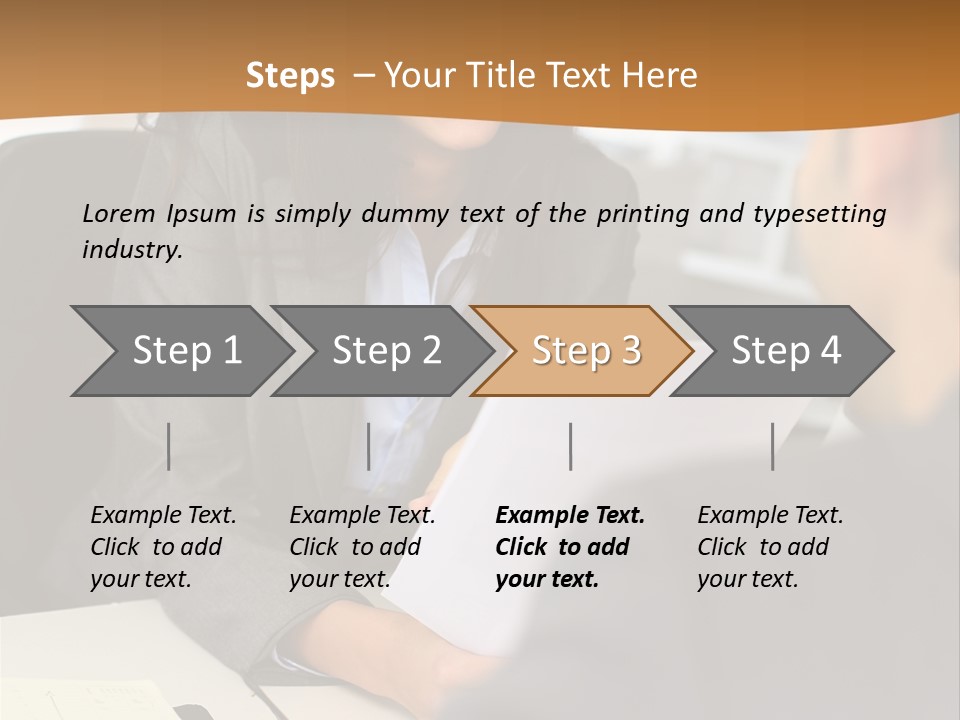 A Woman Sitting At A Desk In Front Of A Man PowerPoint Template