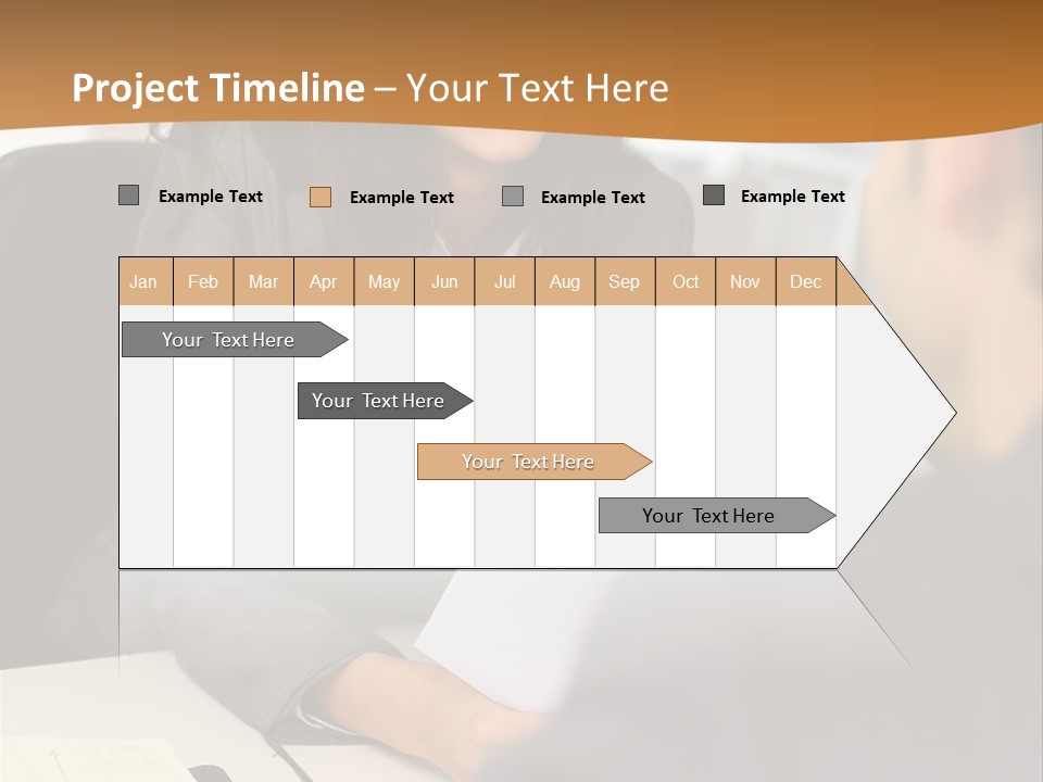 A Woman Sitting At A Desk In Front Of A Man PowerPoint Template