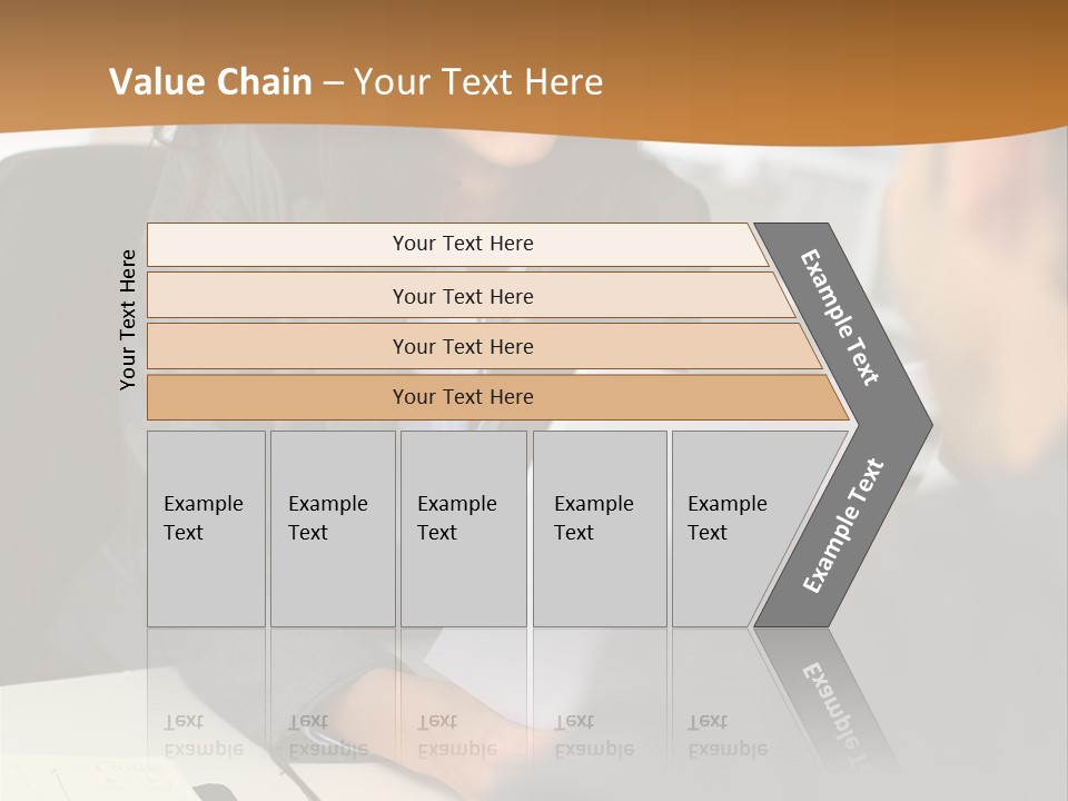 A Woman Sitting At A Desk In Front Of A Man PowerPoint Template