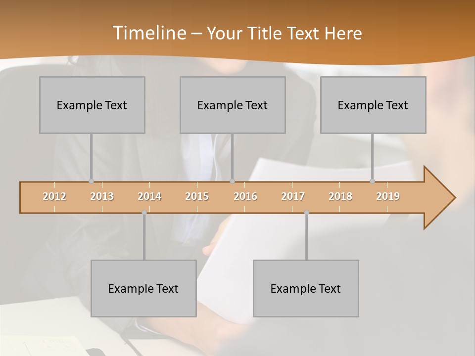 A Woman Sitting At A Desk In Front Of A Man PowerPoint Template