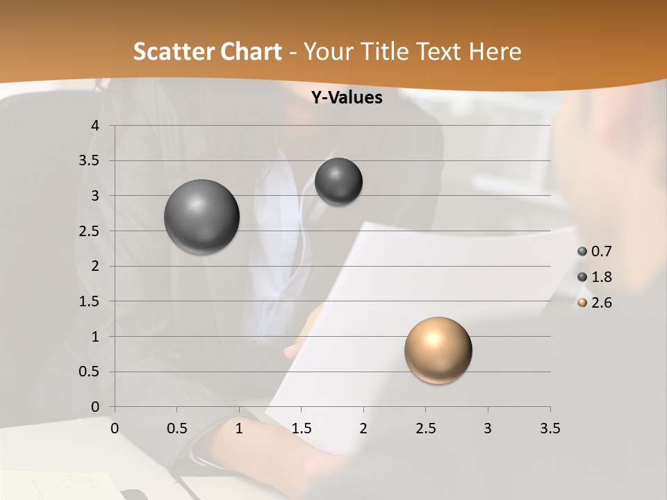 A Woman Sitting At A Desk In Front Of A Man PowerPoint Template