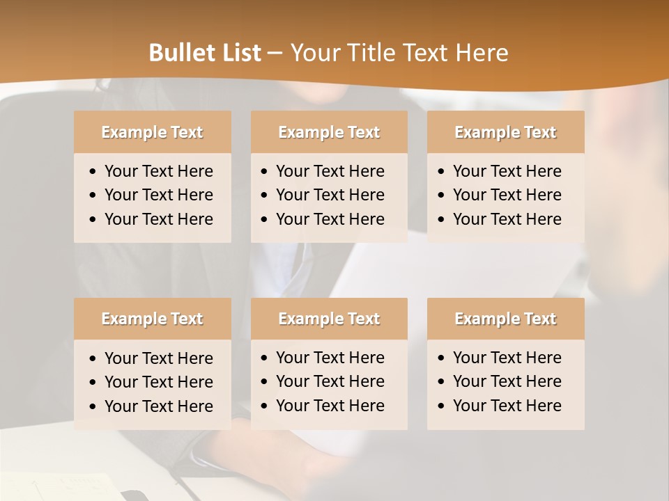 A Woman Sitting At A Desk In Front Of A Man PowerPoint Template