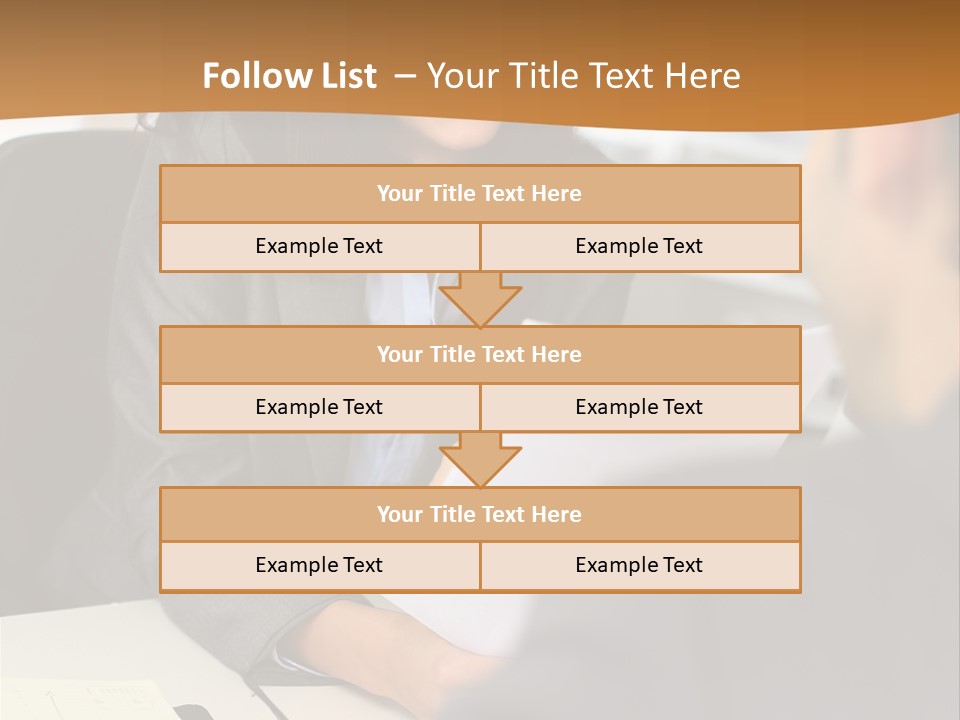 A Woman Sitting At A Desk In Front Of A Man PowerPoint Template