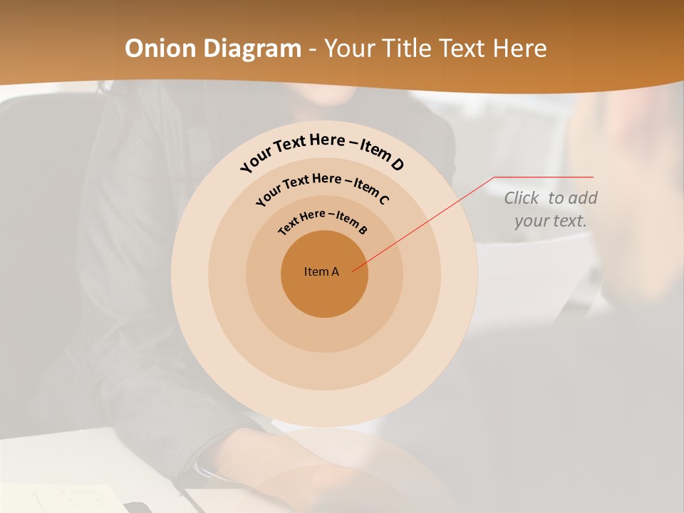 A Woman Sitting At A Desk In Front Of A Man PowerPoint Template