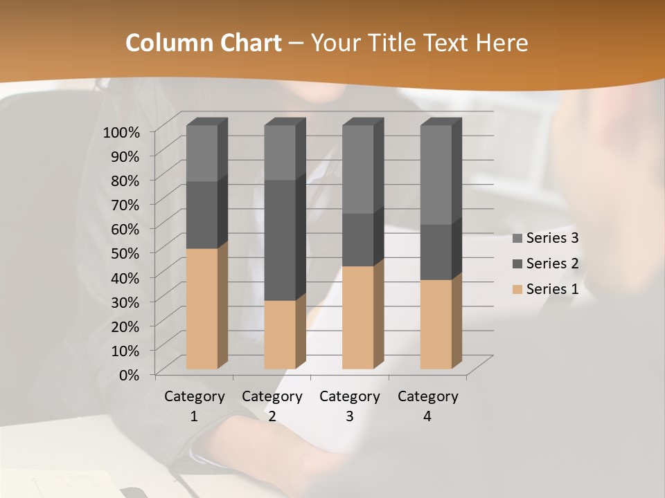 A Woman Sitting At A Desk In Front Of A Man PowerPoint Template