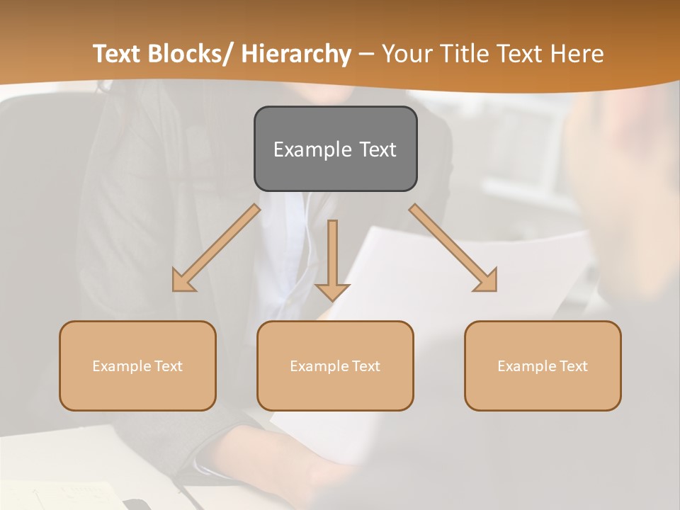 A Woman Sitting At A Desk In Front Of A Man PowerPoint Template