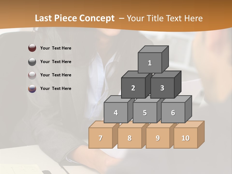 A Woman Sitting At A Desk In Front Of A Man PowerPoint Template