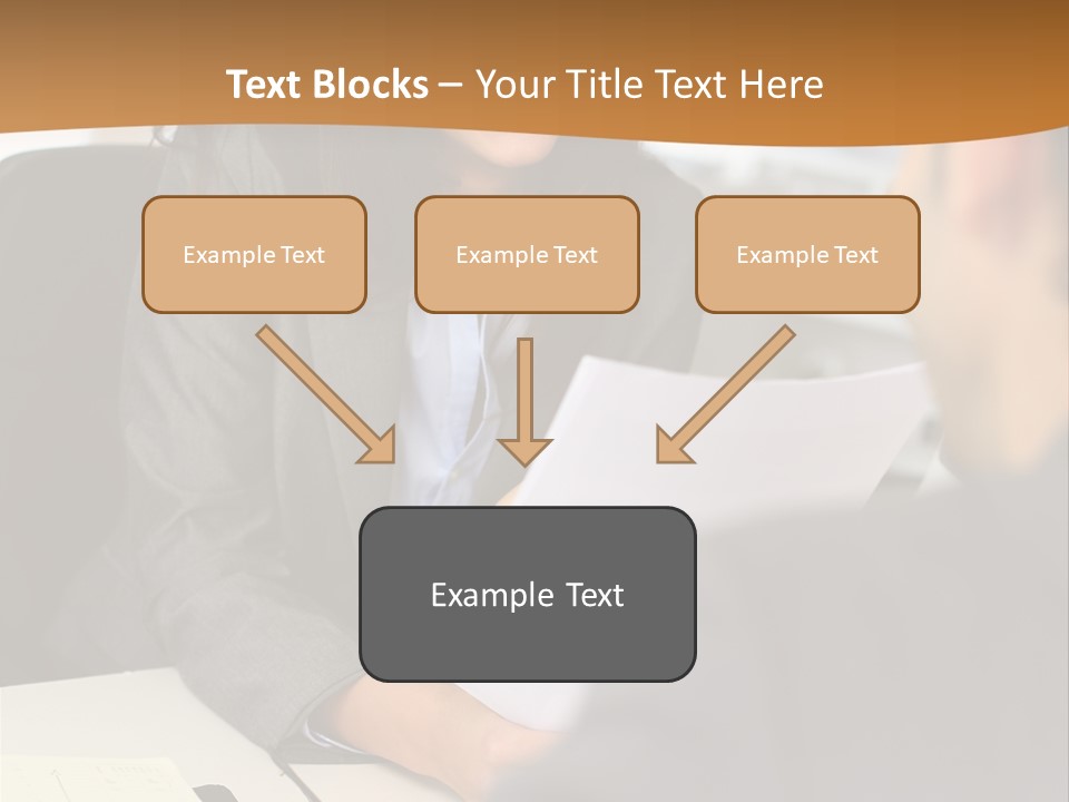 A Woman Sitting At A Desk In Front Of A Man PowerPoint Template