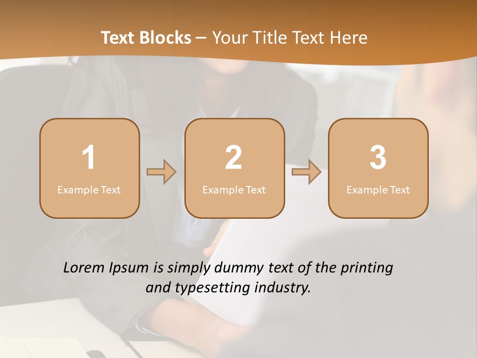 A Woman Sitting At A Desk In Front Of A Man PowerPoint Template