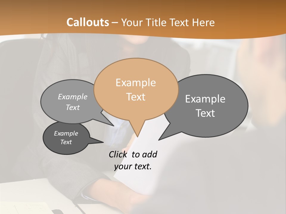A Woman Sitting At A Desk In Front Of A Man PowerPoint Template