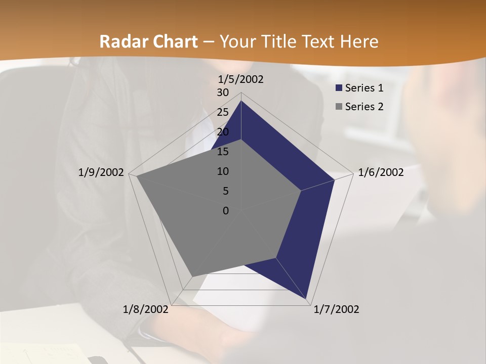 A Woman Sitting At A Desk In Front Of A Man PowerPoint Template