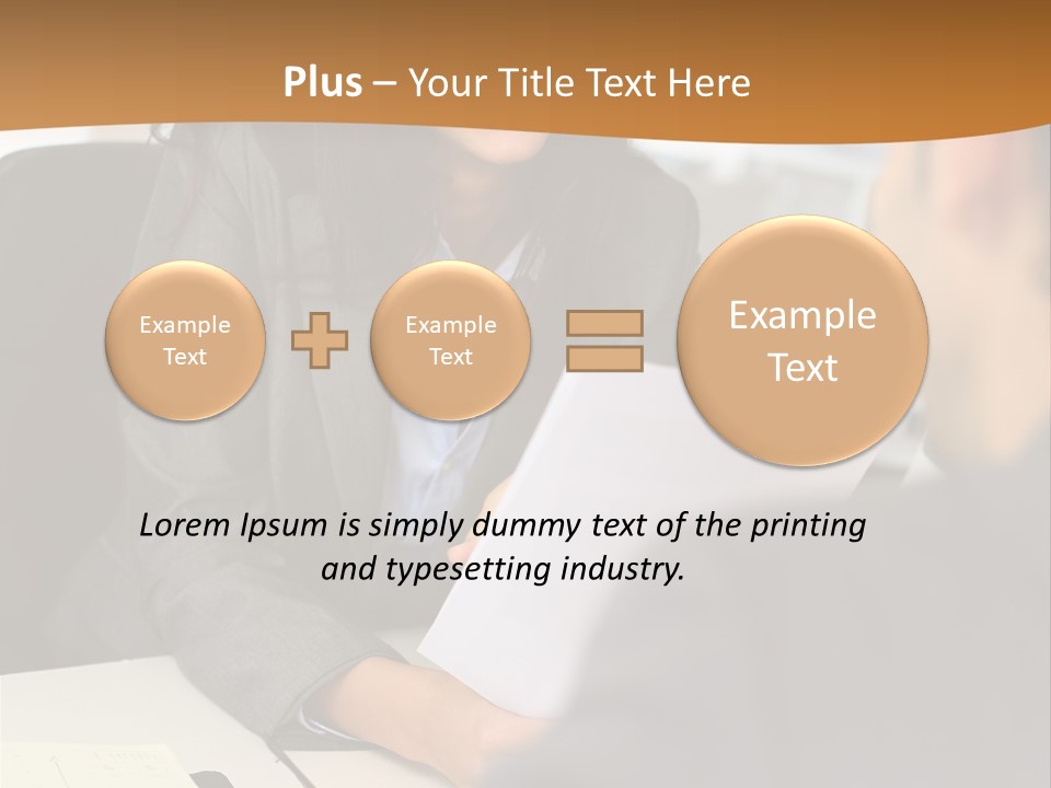 A Woman Sitting At A Desk In Front Of A Man PowerPoint Template