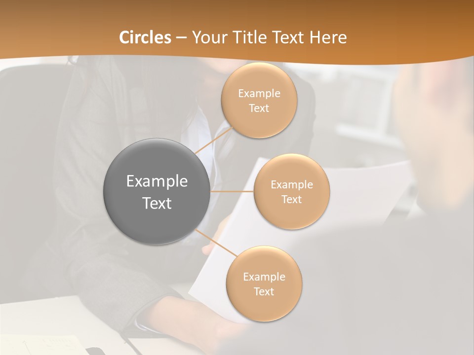 A Woman Sitting At A Desk In Front Of A Man PowerPoint Template
