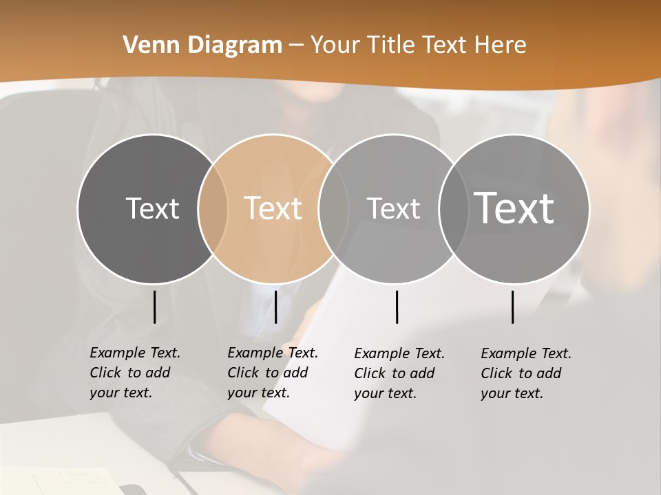 A Woman Sitting At A Desk In Front Of A Man PowerPoint Template