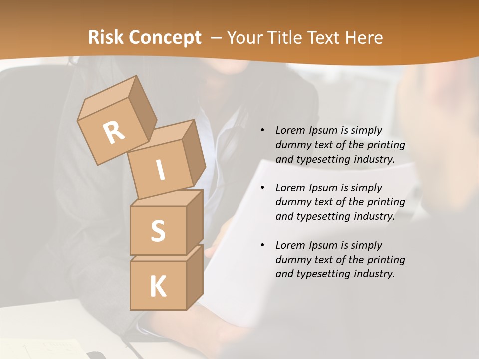 A Woman Sitting At A Desk In Front Of A Man PowerPoint Template