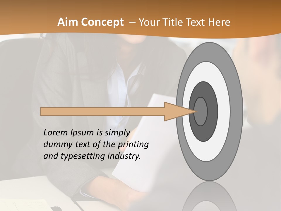 A Woman Sitting At A Desk In Front Of A Man PowerPoint Template