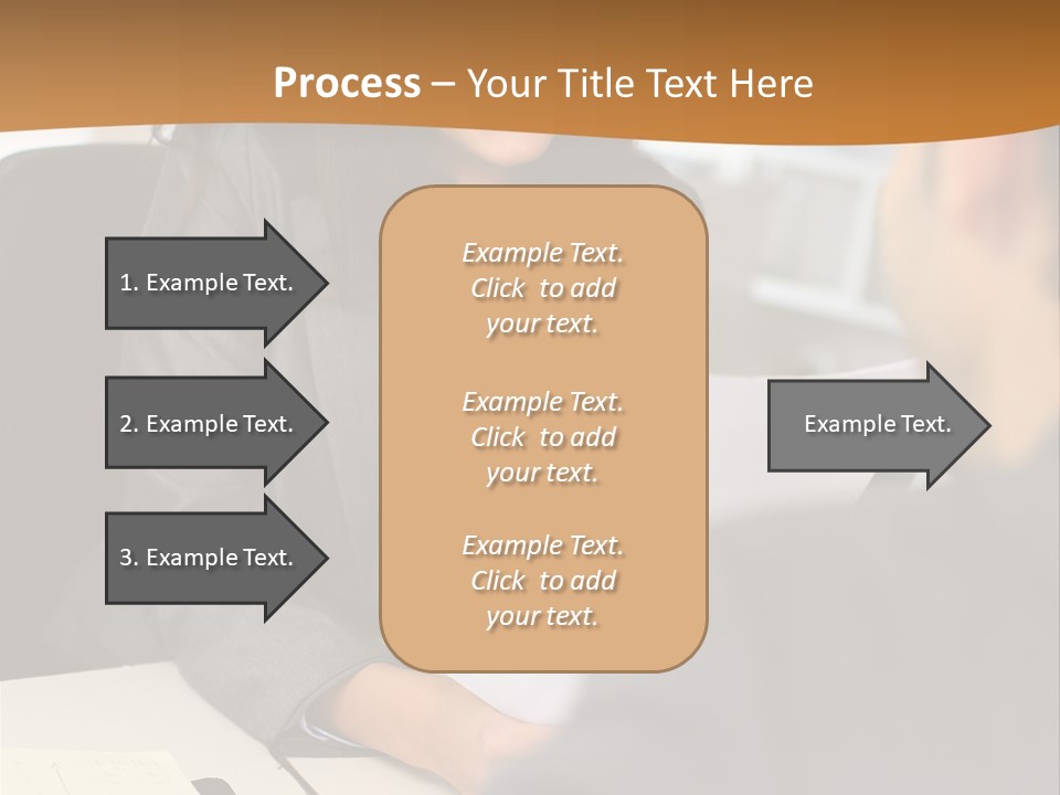 A Woman Sitting At A Desk In Front Of A Man PowerPoint Template