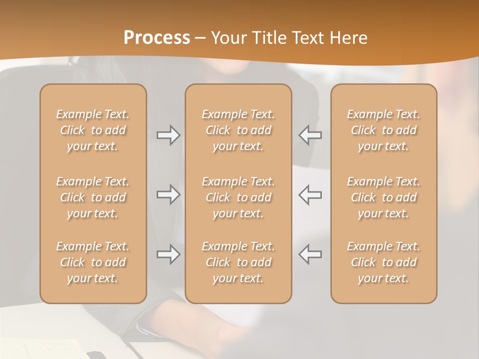 A Woman Sitting At A Desk In Front Of A Man PowerPoint Template