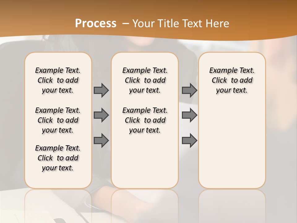 A Woman Sitting At A Desk In Front Of A Man PowerPoint Template