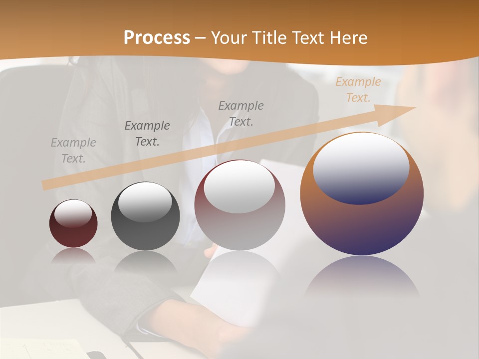 A Woman Sitting At A Desk In Front Of A Man PowerPoint Template