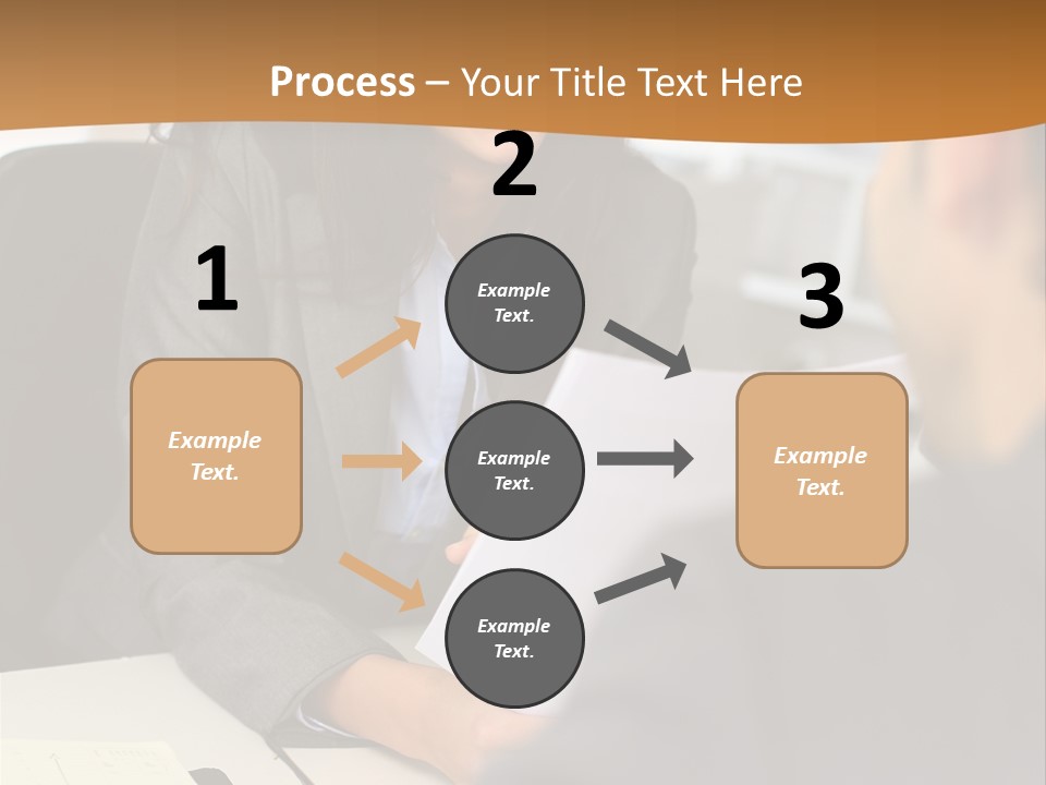 A Woman Sitting At A Desk In Front Of A Man PowerPoint Template